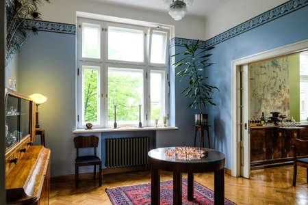 Kaunas, Lithuania - June 18, 2022: Kaunas Art Deco era apartment and museum. This is a privately funded architectural-historical project. Selective focusのeditorial素材