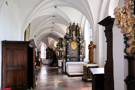 Gdansk, Poland - June 16, 2022: Interior of the Oliwa Cathedral, located in Oliwa park of Gdansk. Selective focusのeditorial素材