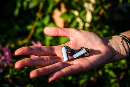 Riga, Latvia - July 20, 2022: Huawei Freebuds Pro 2 wireless earbudsのeditorial素材