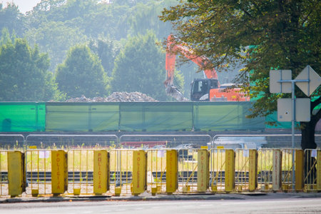 Riga, Latvia - August 24, 2022: View of the Victory Memorial monument to Soviet Army in Riga which is demolished. Selective focus.のeditorial素材