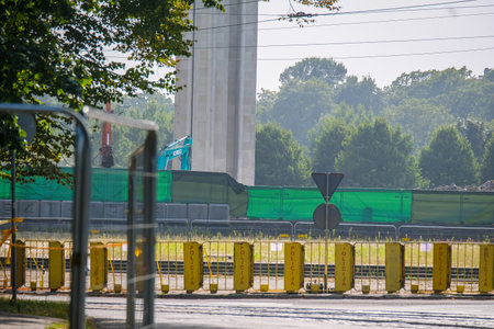 Riga, Latvia - August 24, 2022: View of the Victory Memorial monument to Soviet Army in Riga which is demolished. Selective focus.のeditorial素材