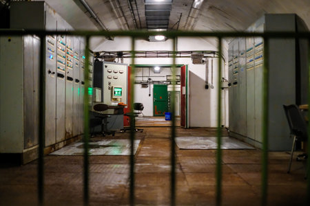 Orlicke Hory, Czech Republic - October 18, 2022: Artillery fortress and bunker Hanicka in Orlicke Hory, Czech Republic. Defocusedのeditorial素材