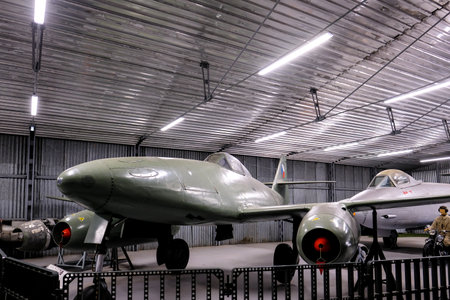 Prague, Czech Republic - October 19: Exposition of military equipment and aircraft in Air Museum...