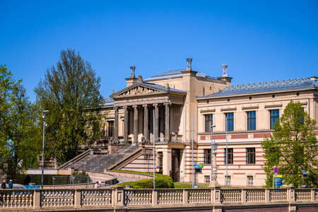 Schwerin, Germany - May 8, 2023: Staatliches Museum Schwerin, State Museum Schwerin,, established by Frederick Francis II, Grand Duke of Mecklenburg-Schwerin in 1882.のeditorial素材
