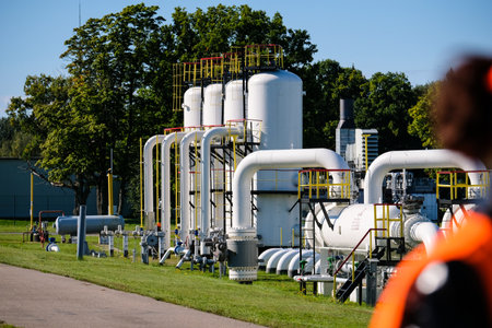 Incukalns, Latvia - September 14, 2023: Incukalns underground gas storage, one of the most modern natural gas storage facilities in Europeのeditorial素材