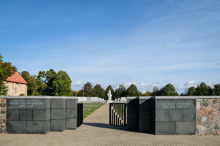 Lestene, Latvia - October 10, 2023: Lestene Brothers war cemetery in Lestene, memorial of Latvian Legionnaires who died in World War IIのeditorial素材