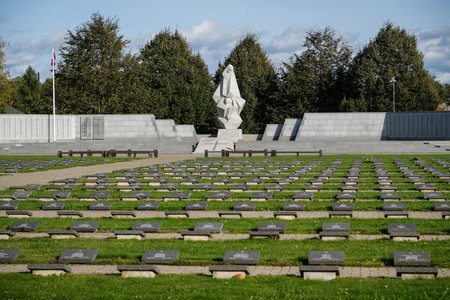 Lestene, Latvia - October 10, 2023: Lestene Brothers war cemetery in Lestene, memorial of Latvian Legionnaires who died in World War IIのeditorial素材
