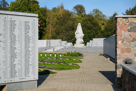 Lestene, Latvia - October 10, 2023: Lestene Brothers war cemetery in Lestene, memorial of Latvian Legionnaires who died in World War IIのeditorial素材
