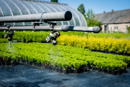 Tree nursery and decorative tree shop in summer. Gardening shopの写真素材