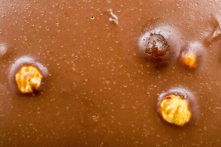 Texture Of Homemade Chocolate With Hazelnutsの写真素材