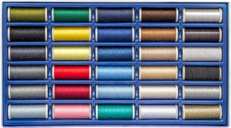 Sewing Reels Box On Whiteの写真素材