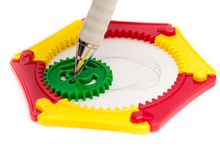 Children Toy Used For Drawing Different Random Shapesの写真素材