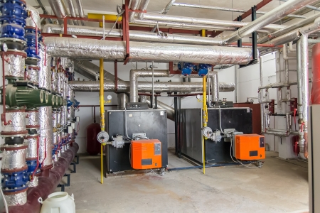 Power Generators In A Factory Machinery Roomの写真素材