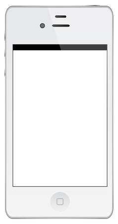 White Iphone Isolated On Whiteのeditorial素材