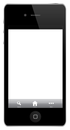 IPhone With Icons (home, search, more) Isolated On Whiteのeditorial素材