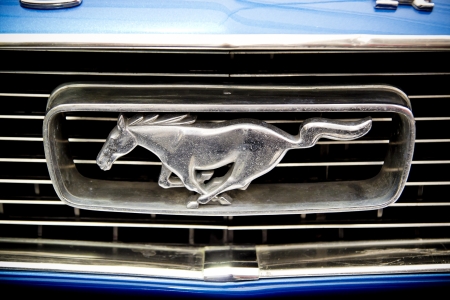 Famous Logo With A Running Horse   Logo Of An 1966 Ford Mustangのeditorial素材