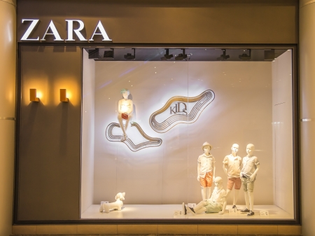 Zara For Kids Shop. Zara is a Spanish clothing and accessories retailer based in Arteixo, Galicia, and founded in 1975 by Amancio Ortega and Rosalía Meraのeditorial素材