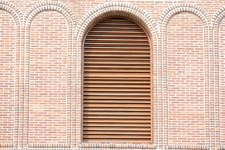 Belfry Window On A Brick Wallの写真素材