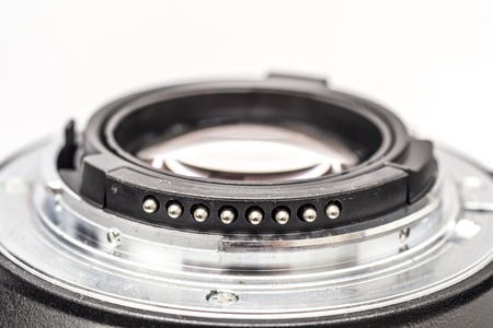 Closeup Photo Of A Dslr Camera Lens Contactsの写真素材