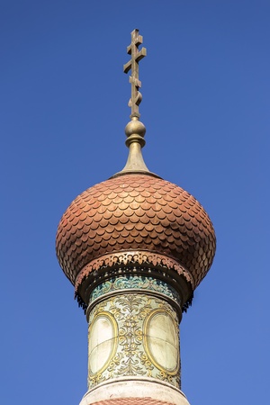 Very Detailed Tower Of The Russian Church In Bucharest, Romaniaの写真素材