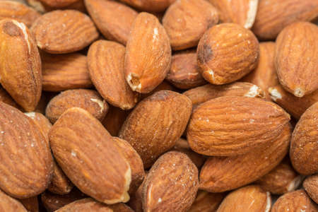 Macro Photo Of Salty Roasted Almondsの写真素材