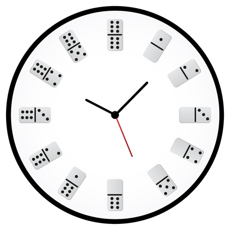 Minimalist Clock With Dices Indicating The Hoursのイラスト素材