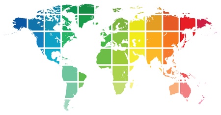 World Map Color Guide Isolated On Whiteのイラスト素材