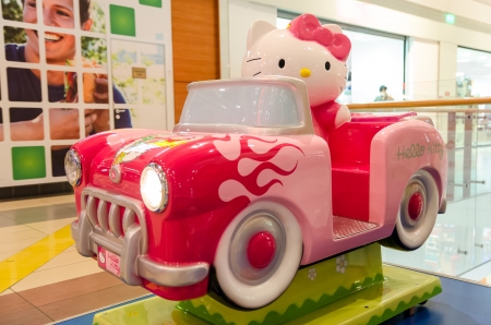Hello Kitty Vehicle Toy For Children In Sun Plaza Mall, Bucharestのeditorial素材