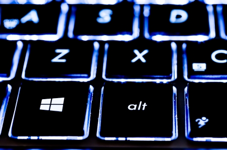 Microsoft Illuminated Notebook Keyboard With New Windows 8 Logoのeditorial素材