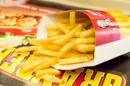 Closeup Photo Of Fresh Kfc French Friesのeditorial素材