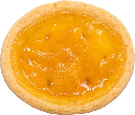 Orange Cream Filled Biscuit Isolated On Whiteの写真素材