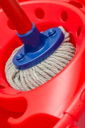 House Cleaning Tools  Mop And Bucketの写真素材
