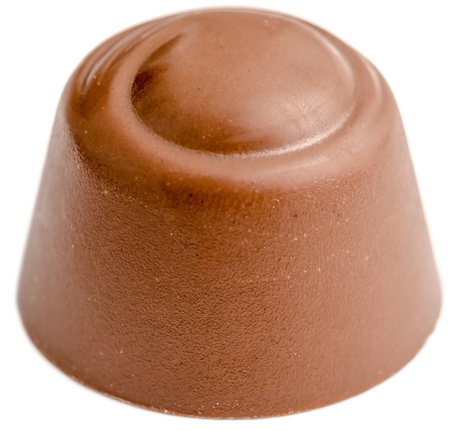 Chocolate Candy With Cream Filling Isolated On Whiteの写真素材