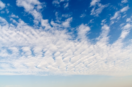 Winter Small Altocumulus Clouds On A Beautiful Blue Skyの写真素材