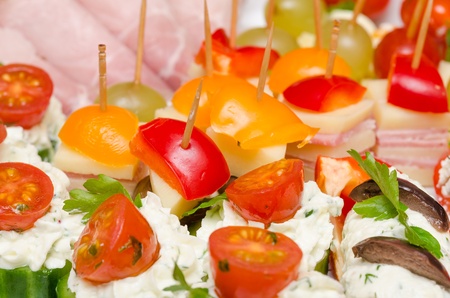 Closeup Photo Of Delicious Catering Foodの写真素材