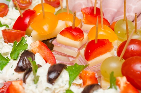 Closeup Photo Of Delicious Catering Foodの写真素材