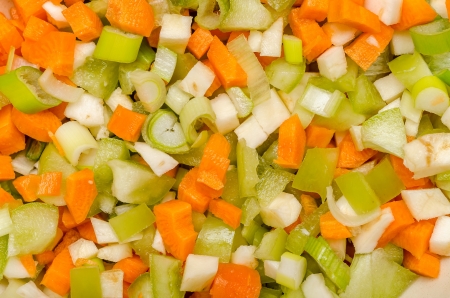 Mixture Of Sliced Vegetables  Capsicum Bunch Onion Carrots And Celeryの写真素材