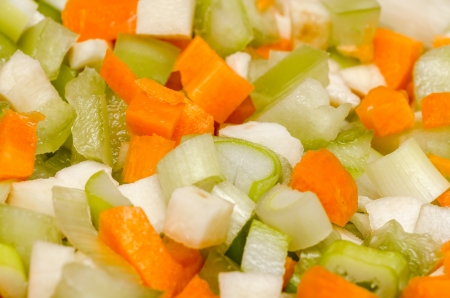 Mixture Of Sliced Vegetables  Capsicum Bunch Onion Carrots And Celeryの写真素材
