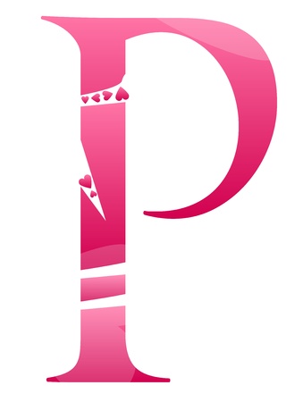 Letter P Love Alphabet Setのイラスト素材