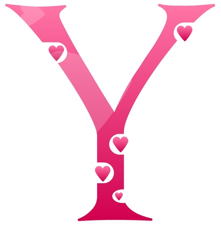Letter Y Love Alphabet Setのイラスト素材