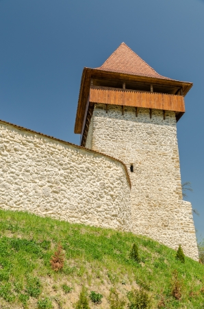 Ancient Defense Tower At Rasnov Citadel In Romaniaのeditorial素材