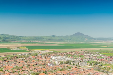 Rasnov City In Romania - Aerial View