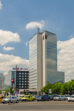 BUCHAREST, ROMANIA - MAY 15: BRD Tower on May 15, 2013 in Bucharest, Romania. Is a class A office building and has 19 floors and a surface of 37,000 sqm one of the largest office building in Bucharestのeditorial素材