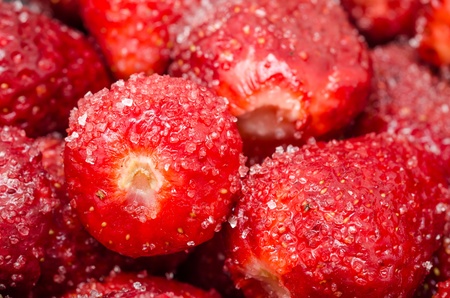 Strawberries With Sugar Toppingの写真素材