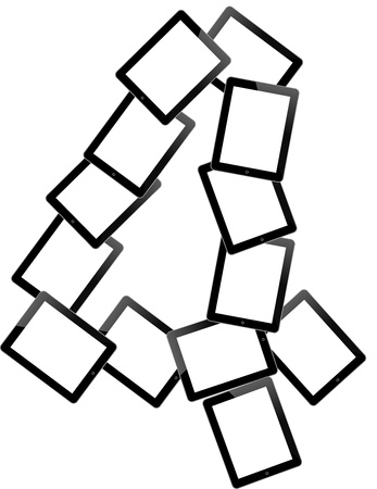 Black Business Tablet Number 4のイラスト素材