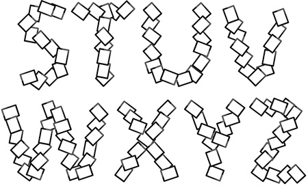 Black Business Tablet Alphabet Letters S-Zのイラスト素材
