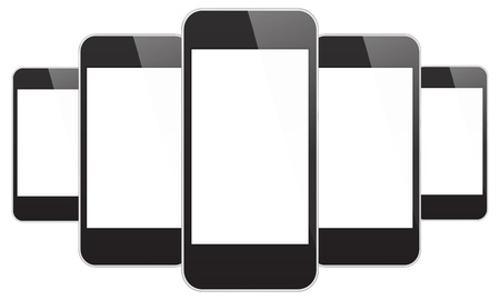 Black Mobile Phonesのイラスト素材