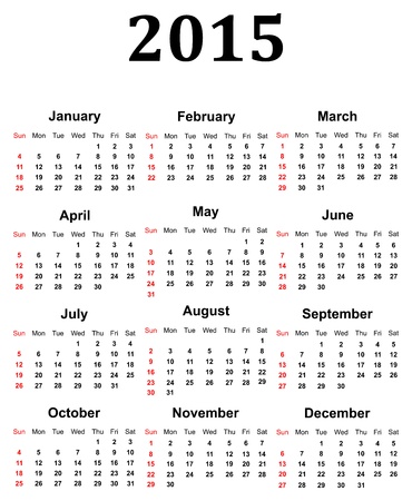 Calendar 2015のイラスト素材