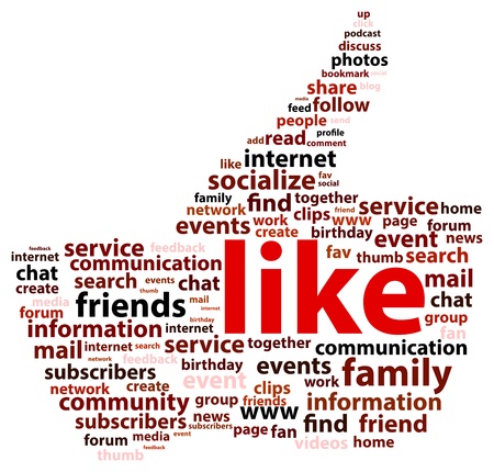 Thumb Up Word Cloud Concept Illustrationのイラスト素材