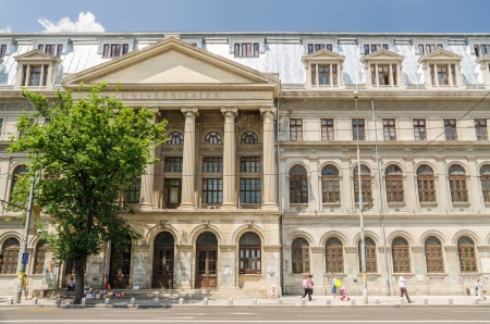 BUCHAREST, ROMANIA - JUNE 16: The University of Bucharest on June 16, 2013 in Bucharest, Romania. It is a university founded in 1864 and in 2012 it was included in top 700 universities of the world.のeditorial素材